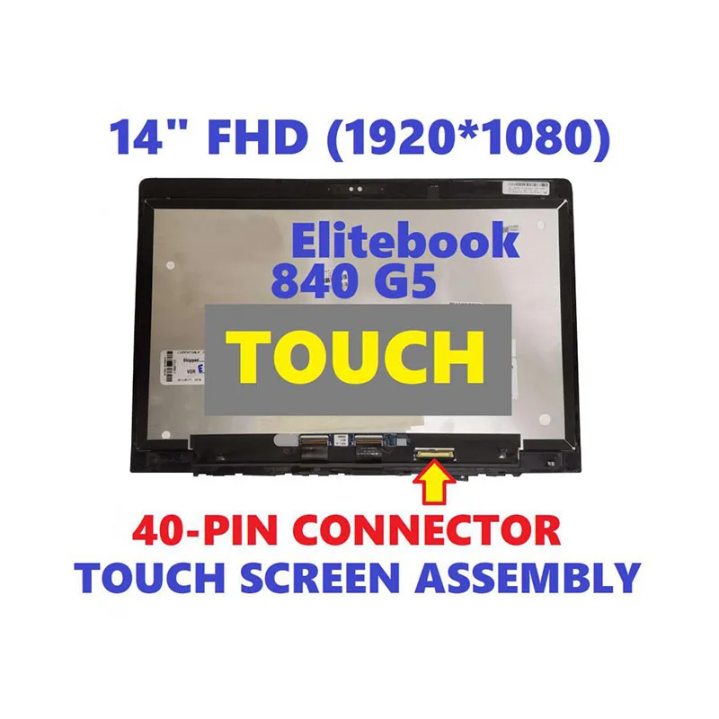 Touch Screen Assembly For HP Elitebook 840 G5 M140NVF7 40 Pin L18314-001