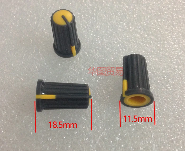 10pcs Yellow 270 degree half-axis potentiometer knob cap / Mixer Console Light station DJ Playing discs knob cap