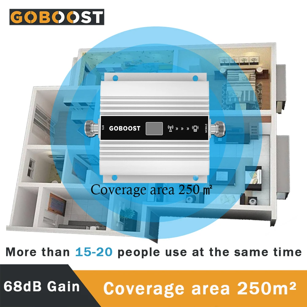 4G Signal Amplifier 2G 3G 4G Cellular Amplifier 1800 2100 GSM Repeater 68dB LTE DCS 1800 Mobile Signal Booster Repeater Set