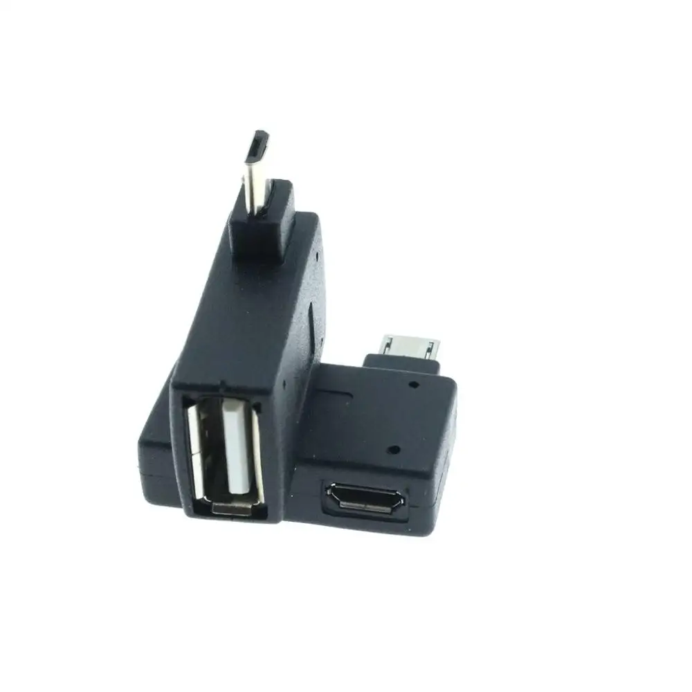 Micro Adapter USB 2.0 Female to Male Micro OTG Power Supply 2018 Port 90 Degree Left 90 Right Angled USB OTG Adapters