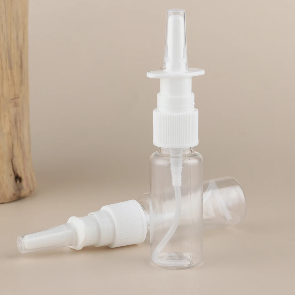 2PCS Transparent Empty Plastic Nasal Spray Pump Nasal and Throat Spray With Caps Mist Refillable Bottle 5/8/10/15/20/25/30ml