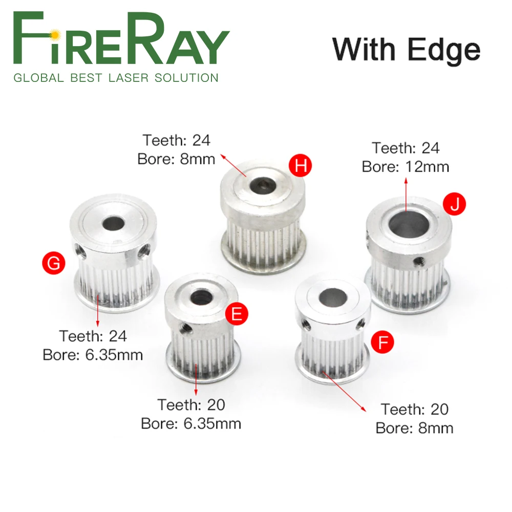 Timing Pulley HTD 3M Gear Pulley Synchronous 20 24 Teeth Width 15mm Bore 6.35 8 12mm for DIY CO2 Laser Engraving Cutting Machine