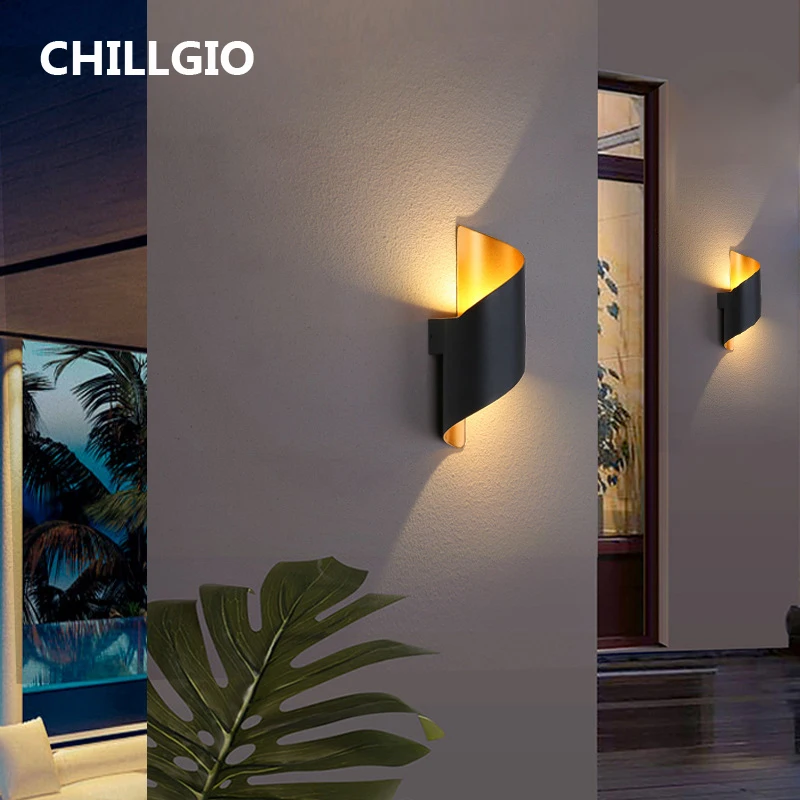 CHILLGIO Waterproof Led Wall Lamp Aluminum Corridor Outdoor IP65 Modern Lighting Bathroom Hotel Bedroom Home Indoor Decor Light