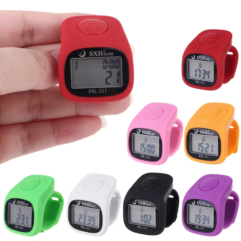 LED Finger Tally Counter Electronic Digital Display Finger Hand Tally Counter Counting Digits Display for People Muslims