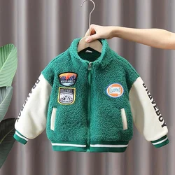 Boys Winter Outwear Coats Fur Jackets For Girls Teddy Bear Warm Green Fluffy Jacket Children Snowsuit Fashion Child Bomber Parka