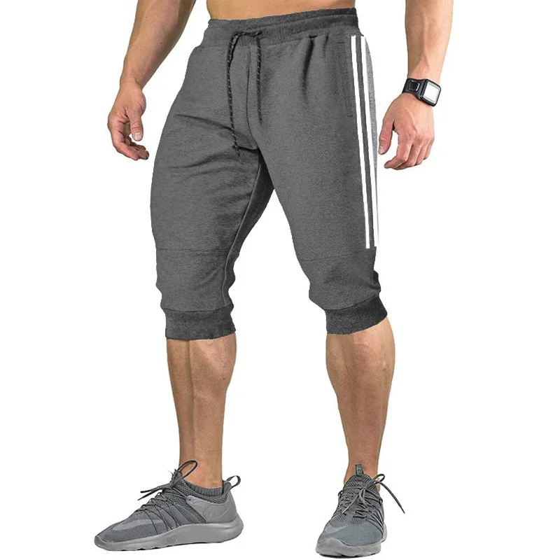 Fashion Men Jogger Casual Slim Harem Shorts Soft 3/4 Trousers Fashion New Brand Men Sweatpants Summer Comfy Male Shorts S-XXXL