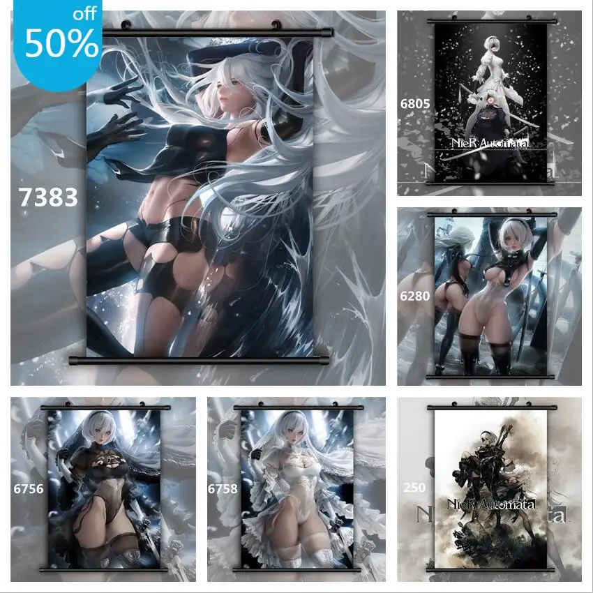 NieR Automata Yorha No 2 Type B Anime Posters Canvas Painting Wall Decor Poster Wall Art Picture for Living Room Decor Home Deco