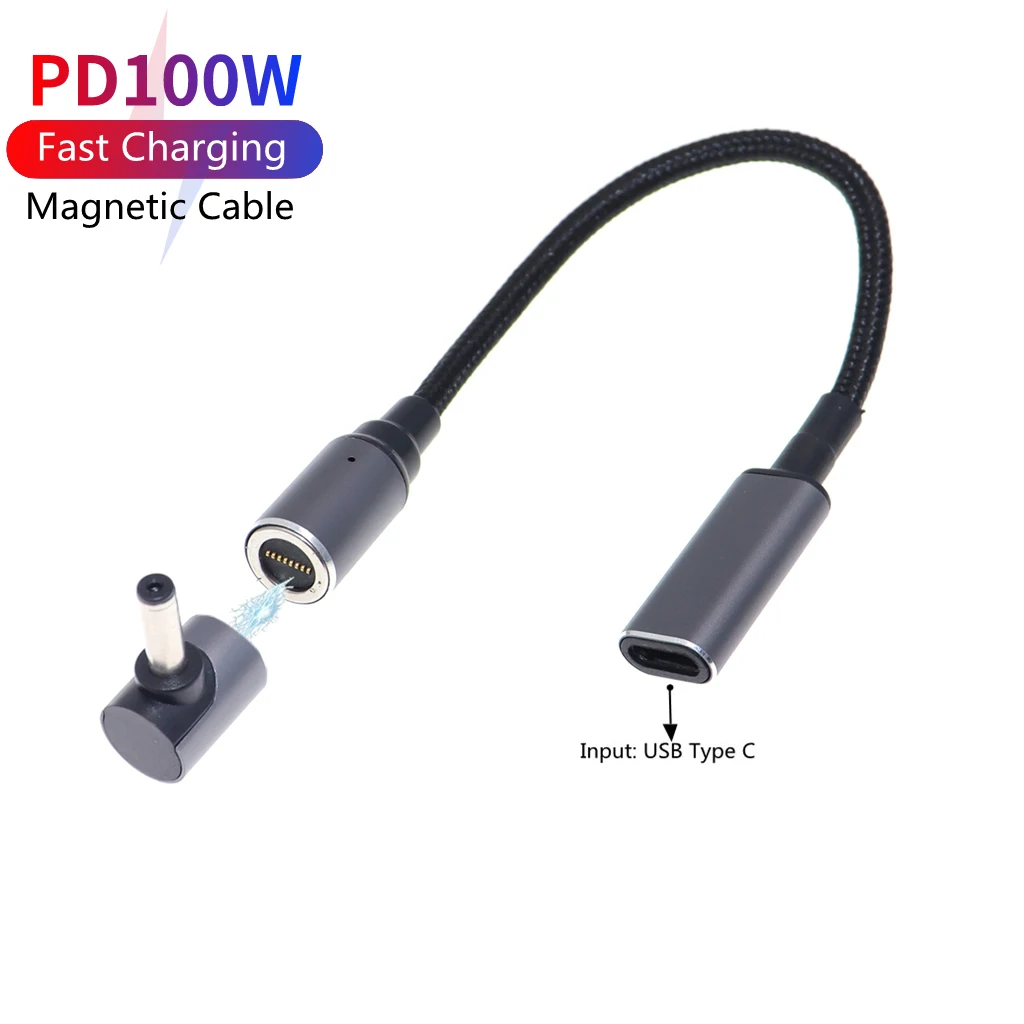 

Адаптер USB C PD на разъем 4,0x1,35 мм, 100 Вт, магнитный кабель для быстрой зарядки типа C для Asus Zenbook UX21A UX31A UX32A UX32V UX32VD