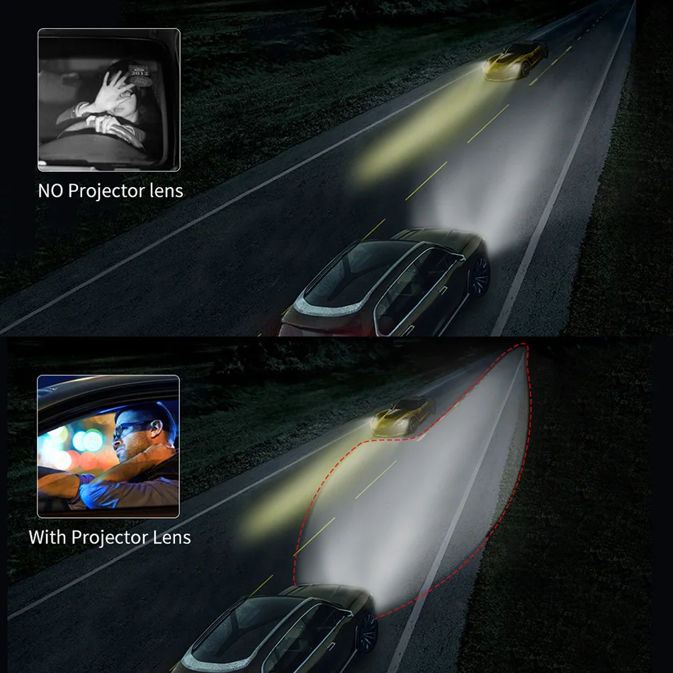 KAFOLEE-Mini Bi Xenon HID, lentes de Faro de proyector, Retrofit Fit, H4, H7, H11, 2,5, H8, lámpara de cabeza de coche, cubiertas de pistola, 1x9005