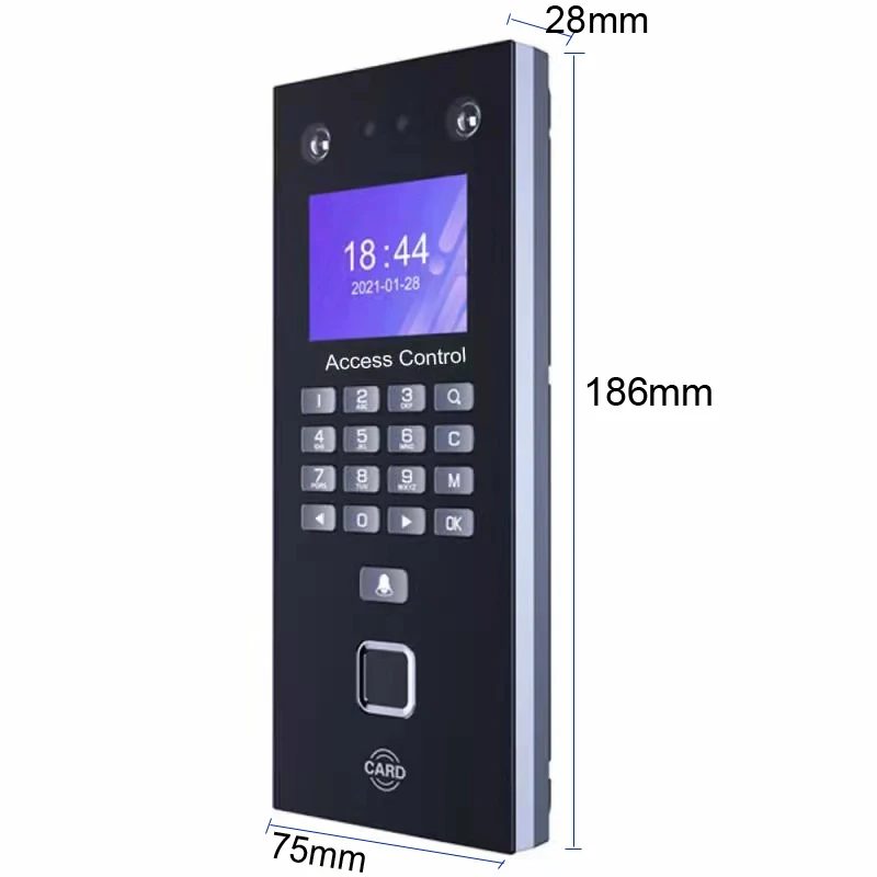 Imagem -06 - Polegada Reconhecimento de Rosto Controle Acesso Impressão Digital Comparecimento do Tempo Teclado 125khz Rfid Cartão Reconhecimento Palmprint Tcp ip Usb 2.4