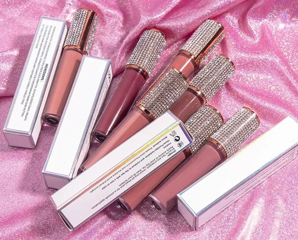 Private Label Diamond Lipgloss Wholesale Clear Shiny Glitter Glossy Makeup Lip Gloss Custom Liquid Lipstick Bulk Products