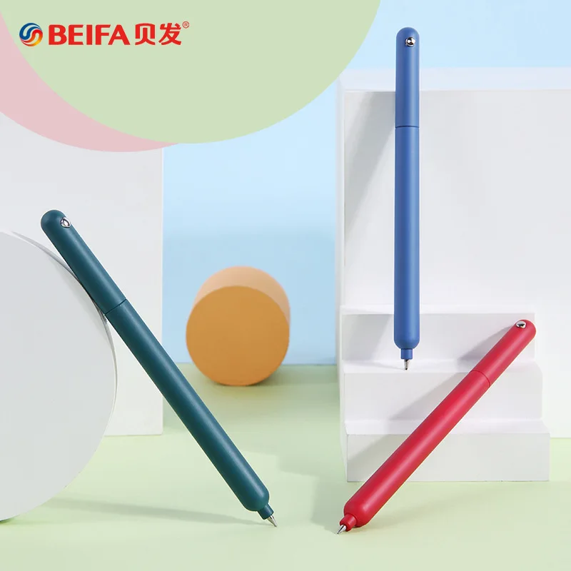 BEIFA Gel Pen 0.5mm Fine Tip Special Design Rotating Smooth Writing Black ink Extra Blue Red Color Refills