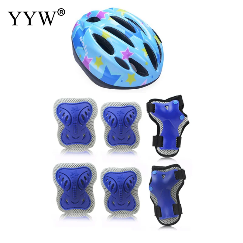 

Expanded Polystyrene Sports Helmet Set For Children Elbow Knee Pads Accessories Safety Breathable Sport Cycling Protective Gear