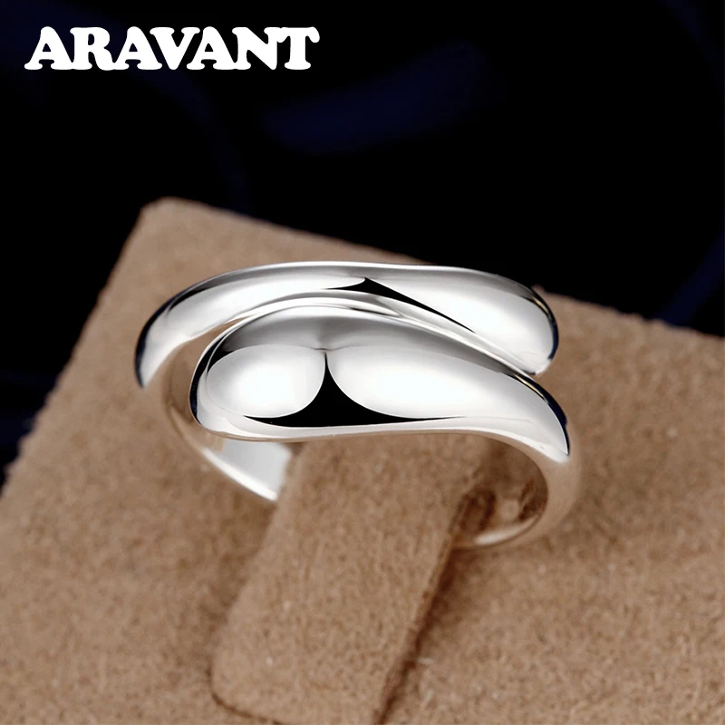 Aravant 925 Silver Water Drop Ring For Women Wedding Fashion Jewelry Gifts