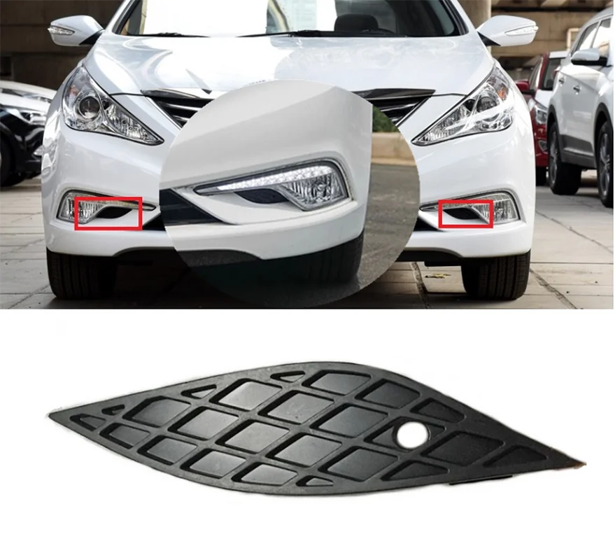 Lofty Richy For Hyundai Sonata I45 2013 Front Bumper Fog Shade Grille Cover Black Cover Mesh Fog Lights Cover Plate 865653S700