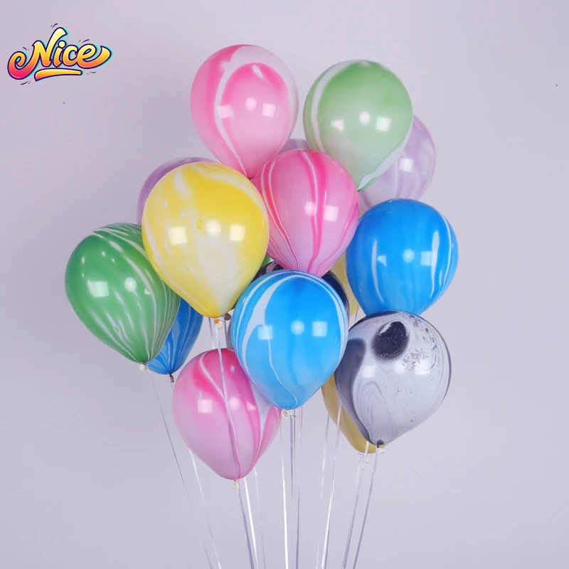 10inch 20/30pcs Colorful Agate Marble Latex Balloons Helium Balloons  Birthday Decoration Swedding Baby shower Party Supplies