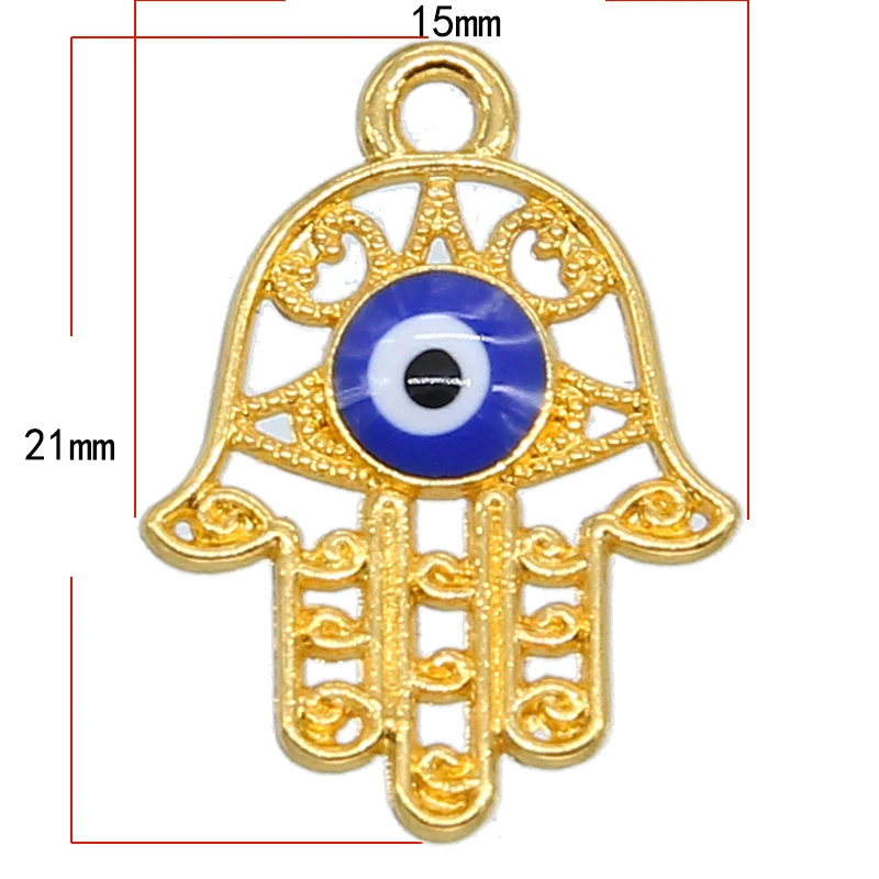 6pcs Fatima Hand Pendant Evil Eye Charm Bracelet Enamel Accessories Charm DIY Jewelry Accessories Earrings Necklace Pendant Find