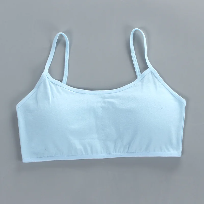 Soutien-gorge en coton pour filles, petit gilet à ceinture fine, sans anneau en acier, sous-vêtements pour enfants, élèves du primaire