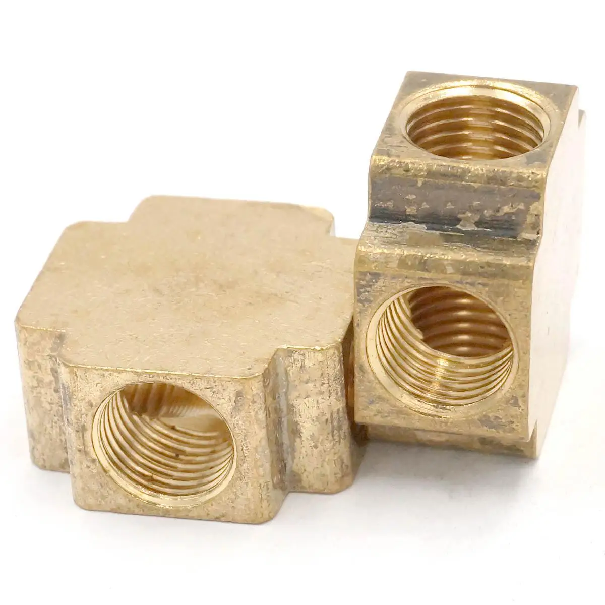 1/4" BSP Thread Cross 4 Way Brass Pipe fitting Equal Female Connector For Grease System hydraulic system