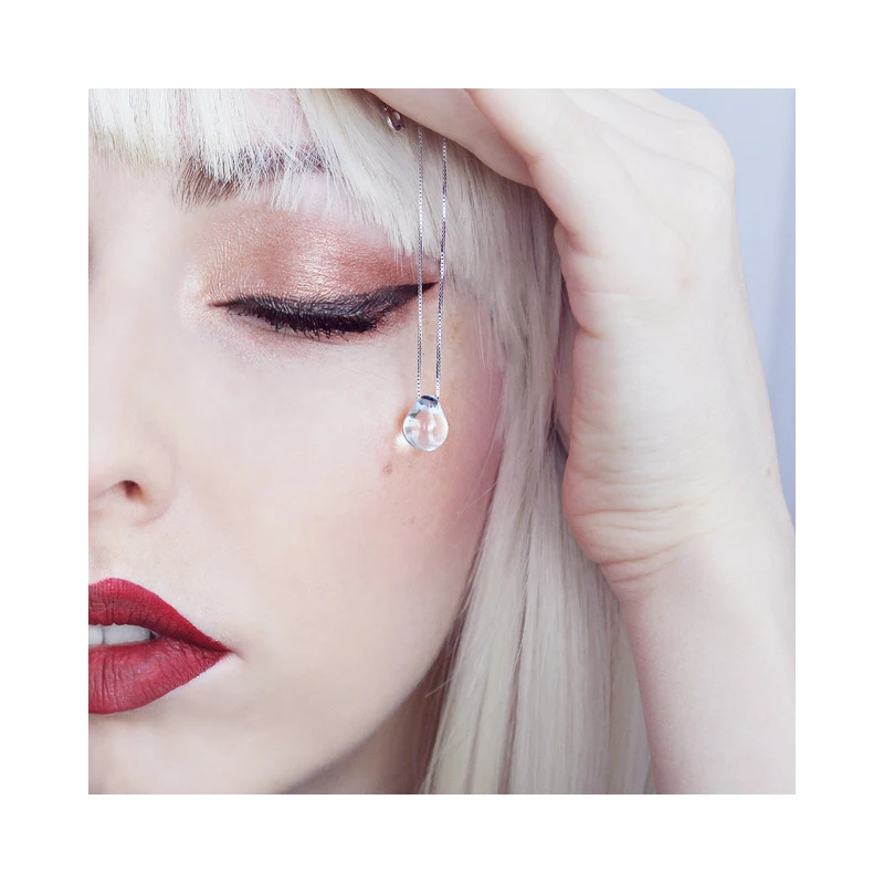 موديان-قلادة من الفضة الإسترليني عيار 2021 ، قلادة كريستالية شفافة ، قلادة قطرة ماء مضيئة ، قلادة عصرية للبنات ، مجوهرات فضية 925 #3