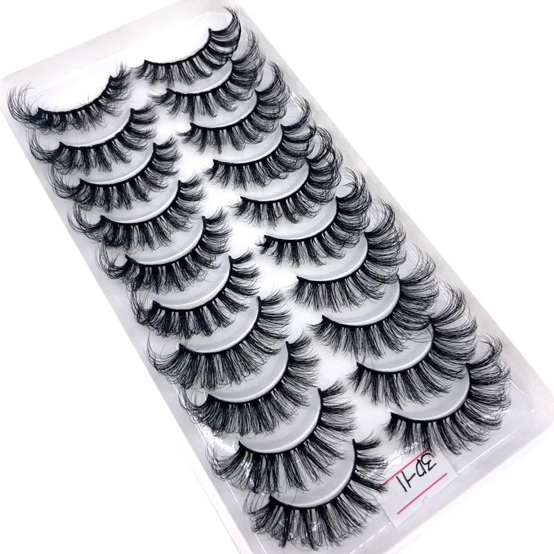 2023 NEW 8/10 pairs 100% Real Mink Eyelashes 3D Natural False Eyelashes 3d Mink Lashes Soft Eyelash Extension Makeup Kit Cilios