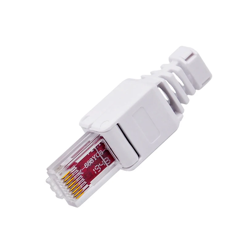 RJ45 UTP Unshield Field Connector Termination Field Plug Toolless Modular Plug for 6A/6/5e 23/24 AWG Network LAN Cables