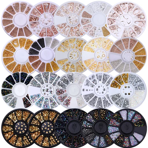 Piezas de uñas con diamantes de imitación brillantes, gemas de cristal 3D para decoración de uñas, cuentas de joyería, dijes para uñas, accesorios de decoración para manicura, suministros para uñas