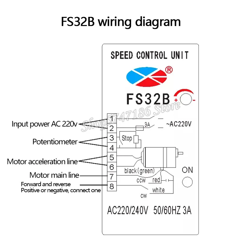 Двигатель Скорость контроллер 220V AC SS-32 FS32B однофазный двигатель контроллер Отдельный переключатель Скорость регулирования