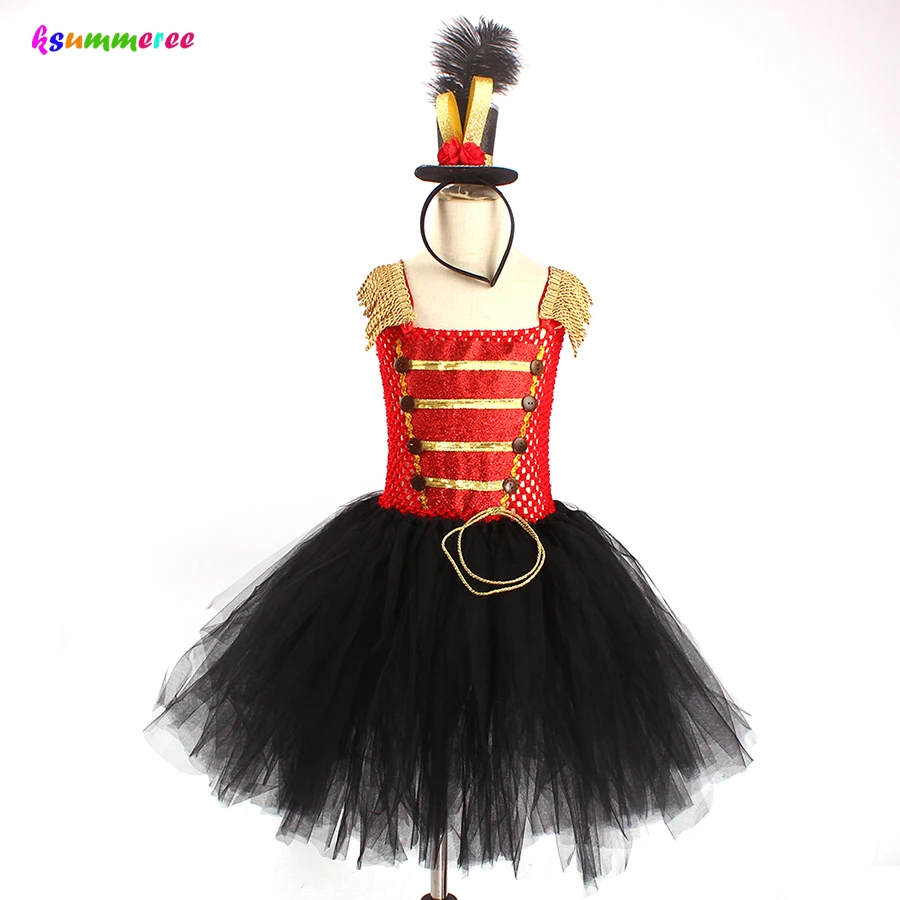 Nutcracker inspired Tutu Dress in Red Black & Gold Girls Nutcracker Halloween Birthday Party Fancy Costume Ringmaster Dresses