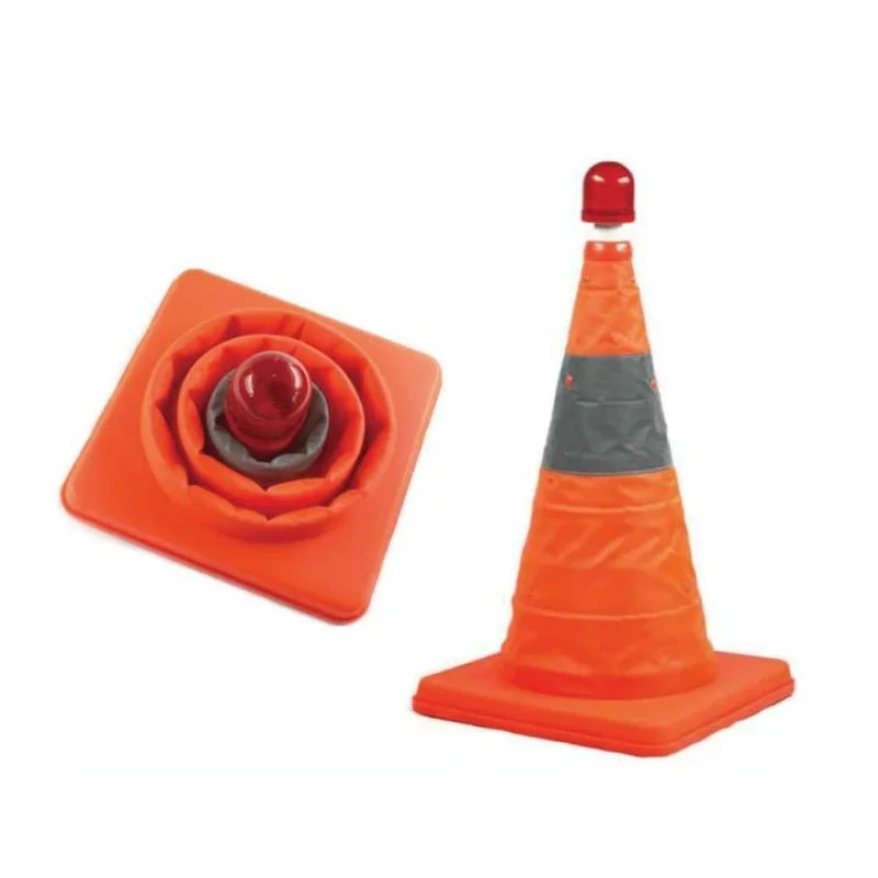 Cone telescópico de plástico retrátil, 38cm/48cm/68cm, alto, dobrável, bloco de estrada, instalações de trânsito, luz piscante, sinais de aviso