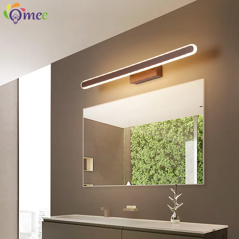 Đèn Led Hiện Đại Gương Đèn Đèn Gương Phòng Tắm Đèn Treo Tường Sconce Chiều Dài 40Cm 800Mm Màu Nâu Kết Thúc Nhà KHÁCH SẠN Chiếu Sáng