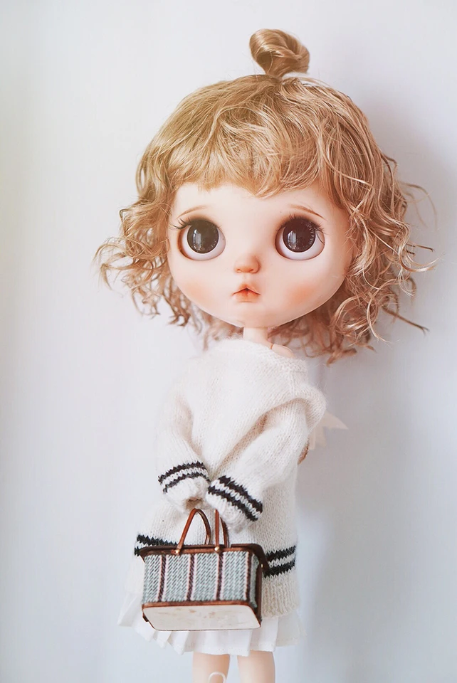 【即日発送】coffee 11 モヘアウィッグ 取り外し可能な模造モヘア、ゴールデンブラウン、人参ブラウンを備えた