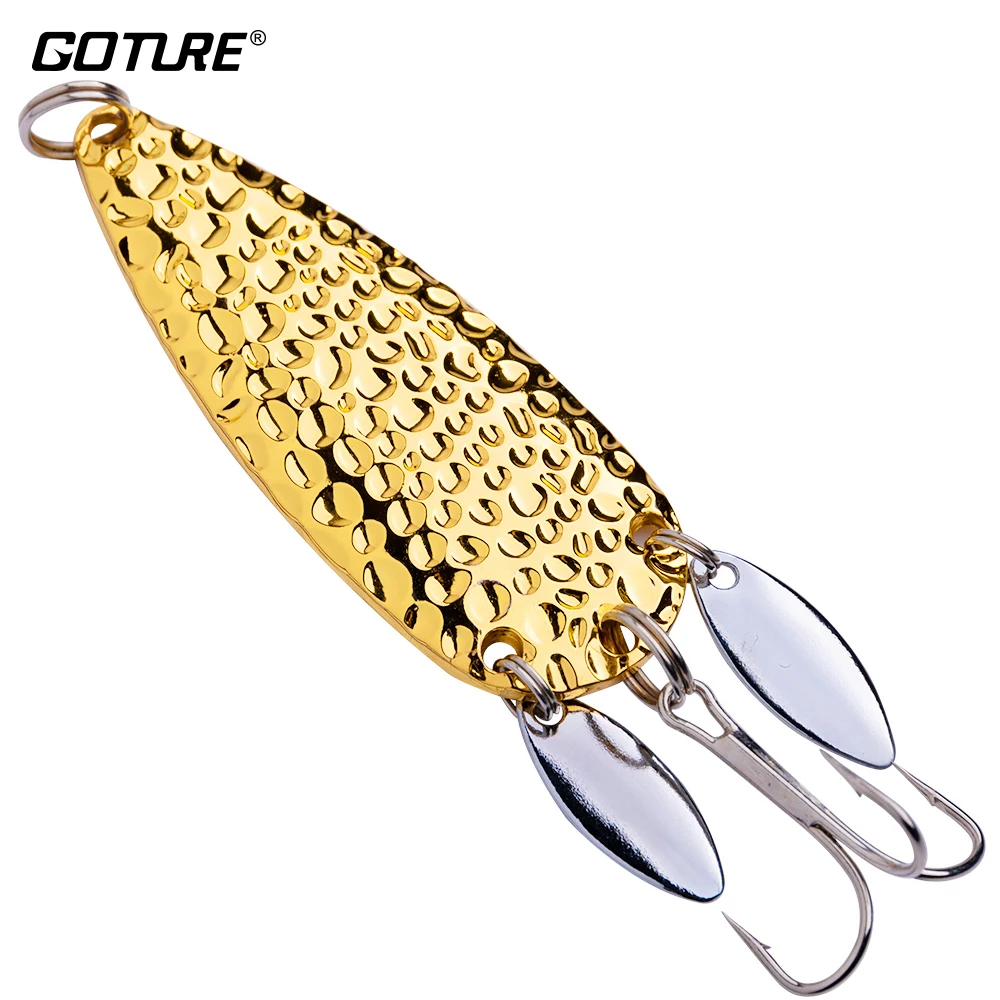 

Goture 1PC Fishing Lure Metal Spoon Spinnerbait Double Rotating Hard Artificial Baits 24g Sequin Rotate Lure for Pike Bass Trout