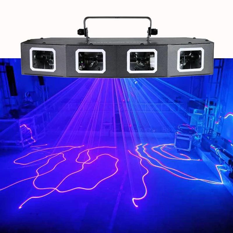 

Лазерный прожектор, профессиональный Полноцветный, с четырьмя головками