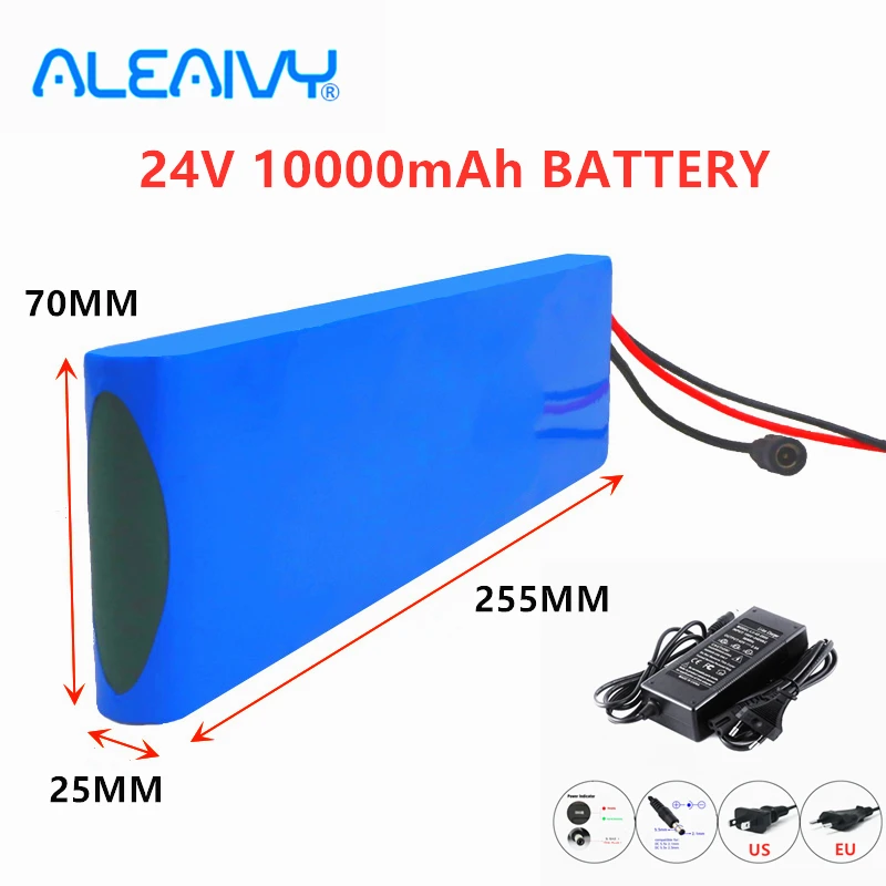 ALEAIVY Genuine 24V 10Ah Battery Ppack 250W 350W 7s2p Electric Bicycle Moped Balancing Scooter Lithium Battery + Charger