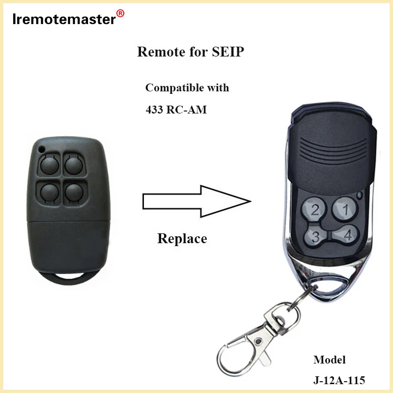 For Seip 433 RC-AM garage door replacement remote control rolling code 433,92mhz gate door remote control 4 buttons