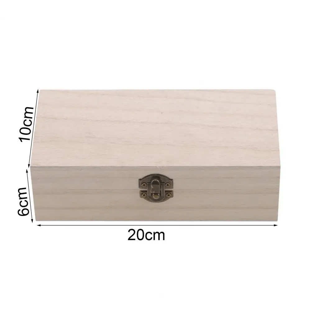 Vintage Jewelry Box Desktop Natural Wood Solid Color Trinket Case Jewelry Packaging Display Case Handmade Wooden Gift Box