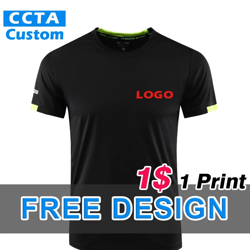 Quick-Drying Round Neck T-Shirt Custom Sport T-Shirt Logo Embroidery Printed Pattern Design