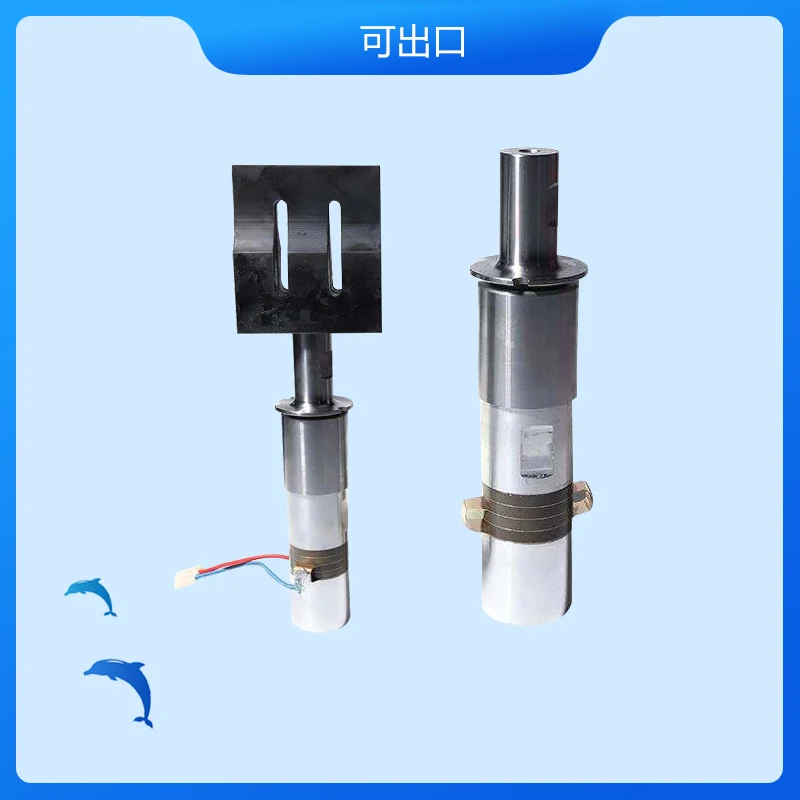 Mask Machine Ultrasonic Spot Welder Transducer 15K20K Ceramic Wafer Vibrator Lug Rod Fitting Welding Head