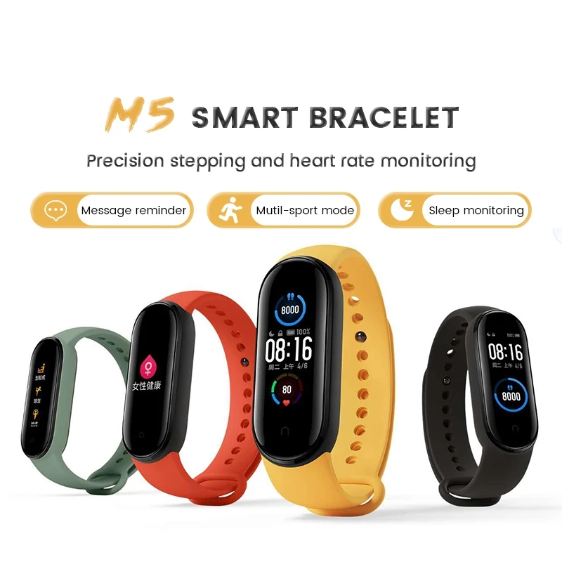 M5 Smart band Watch Fitness Tracker Smartband Heart Rate Blood Pressure Monitor Smart Band for IOS Android Phone