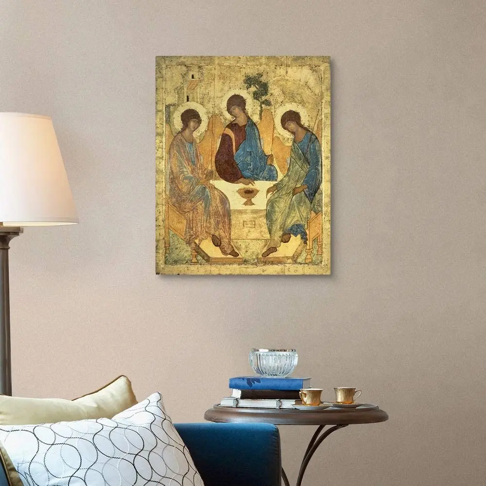 The Holy Three Holy Fathers Canvas By Ho Me Lili Wall Art Print Angel Artwork For Living Room Home Office Decor