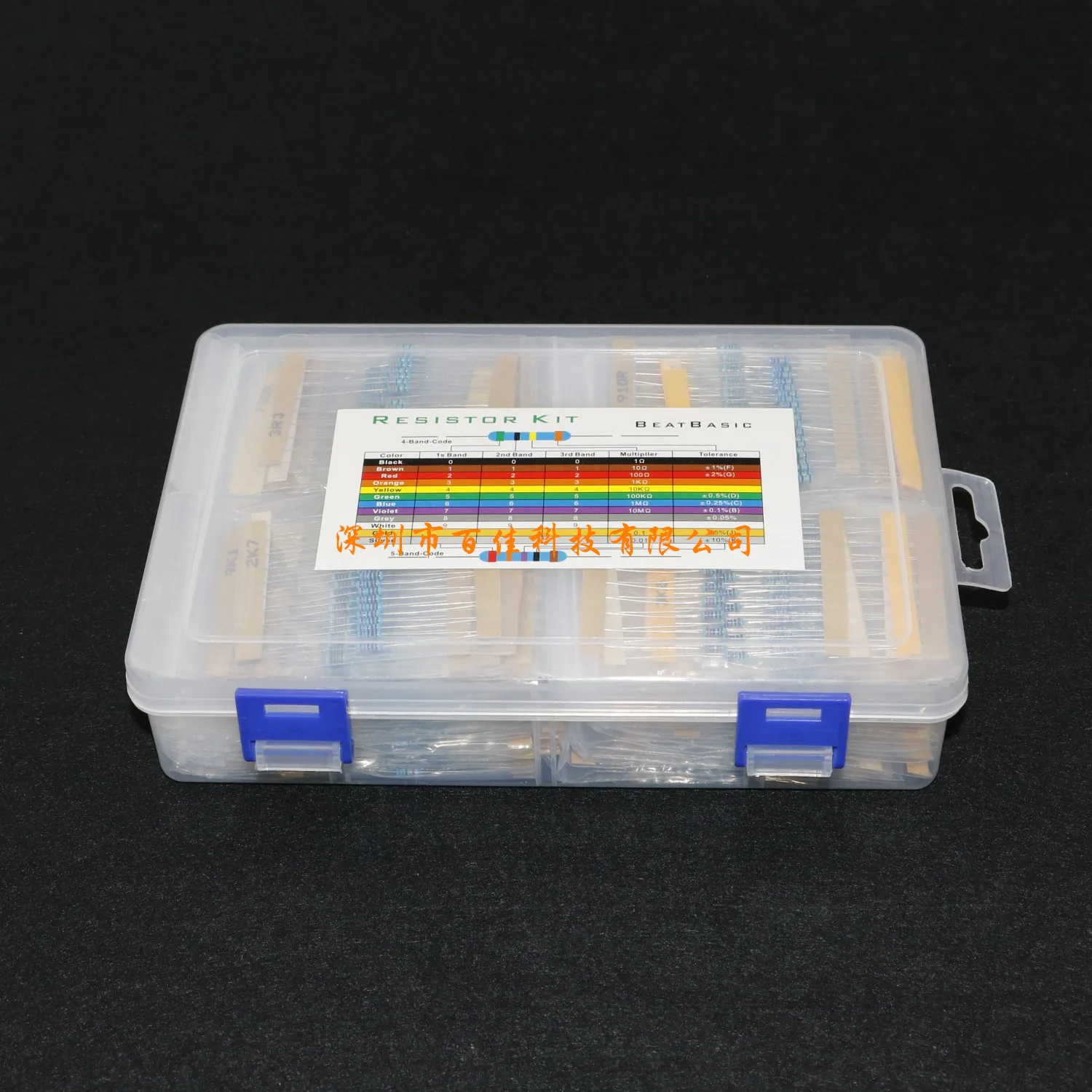 2600pcs Box-Packed 130 kinds specifications × 20Pcs Commonly Used Full Series 1/4W Metal Film Resistor Pack