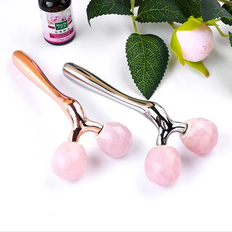 

3D Jade Roller Rose Quartz Facial Massager Skin Care Face Lifting Wrinkle Remover Anti-Wrinkle Body Chin Neck Massage Tools