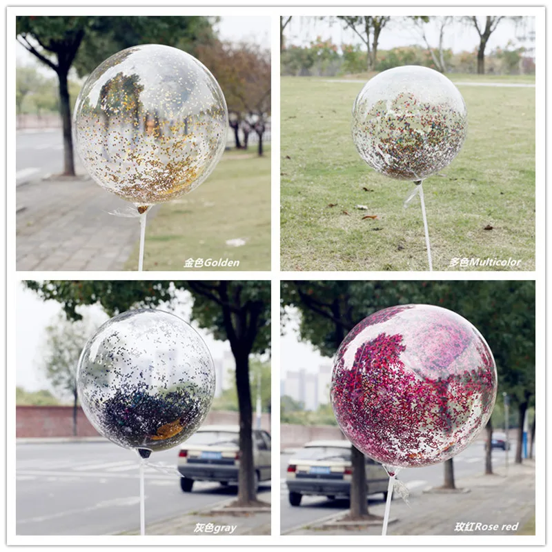 1pc Giant Rose Gold Color Sequins Balloon Birthday Party Wedding Decoration Anniversary BoBo Ball