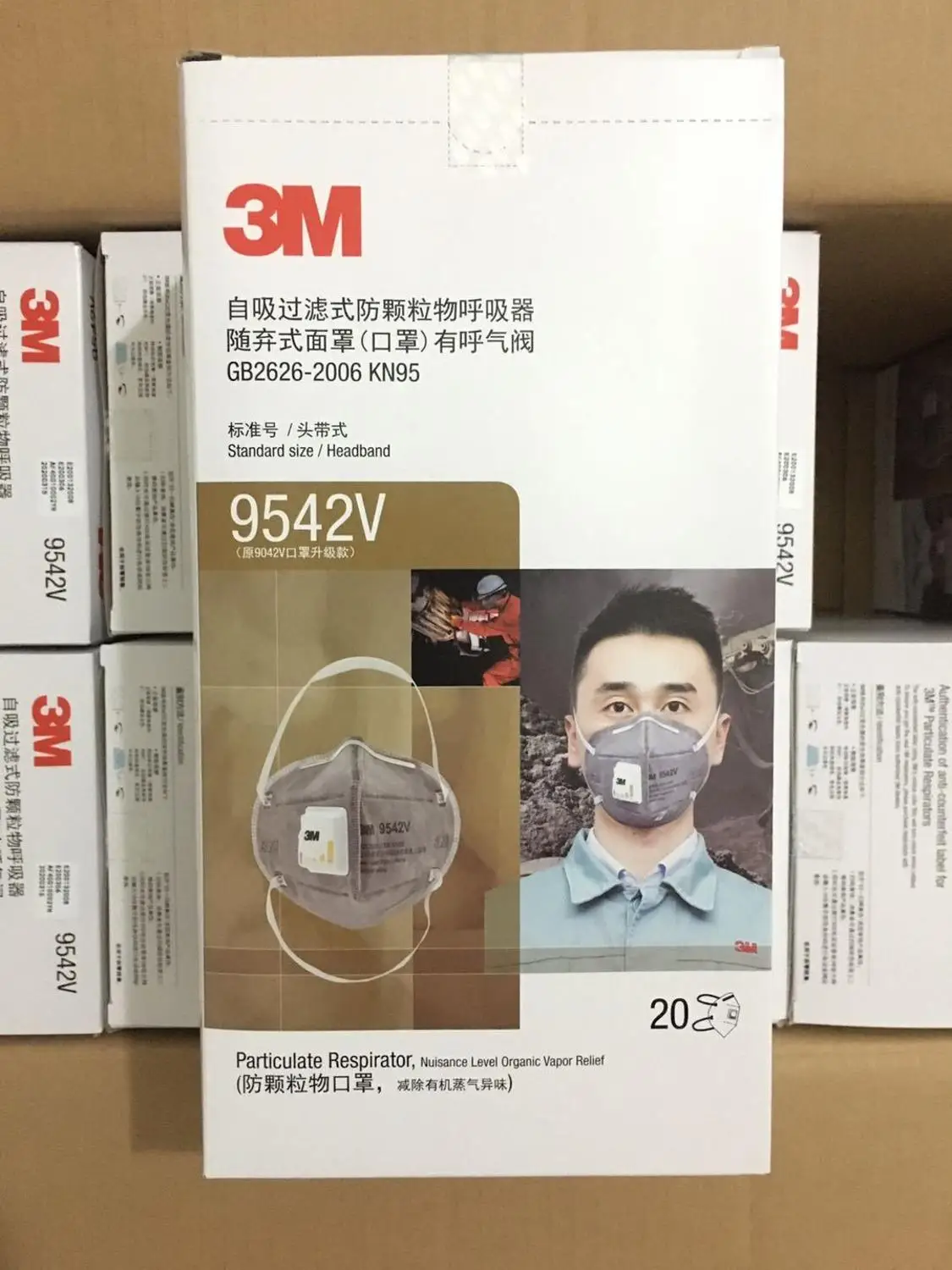 

KN95 3M 9542V mask anti fog dust mask w/respiratory valve labor face mask