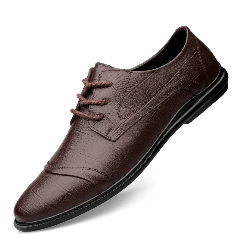 

Luxury Genuine Leather Men's Casual Shoes Business Work Office Male Dress Shoes Spring Soft Oxfords Leather Men's Driving Shoes