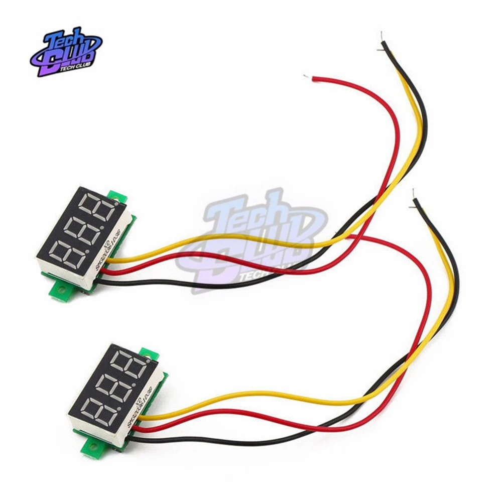 Mini voltmètre à jauge de 0.28 pouce, voltmètre à 3 fils, affichage LED, panneau numérique, détecteur, outils de surveillance, DC 0-100V