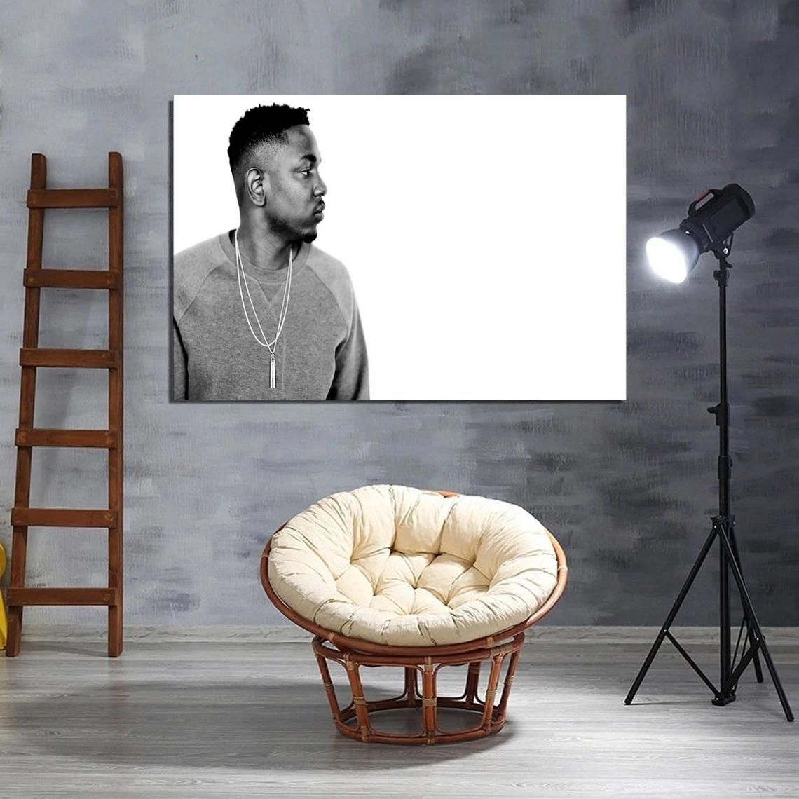 Kendrick Lamar Poster Print Music Singer Star Rapper Photo Music Album Cover Canvas Poster Home Decor Wall Painting (No Frame)