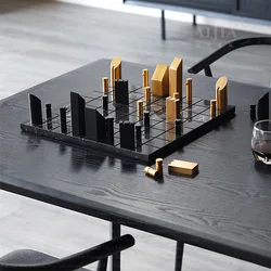 Hot Modern light luxury marble chessboard chess abstract chess pieces Nordic minimalist creative style bedroom decoration