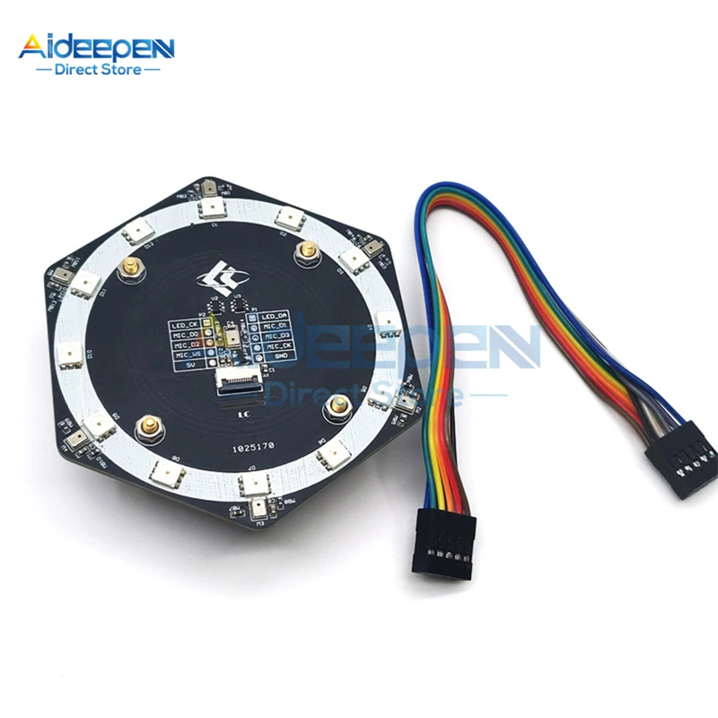 

6+1 I2S Microphone Array Module Voice Recognition Programable RGB LED Display K210 Development Board With Cable